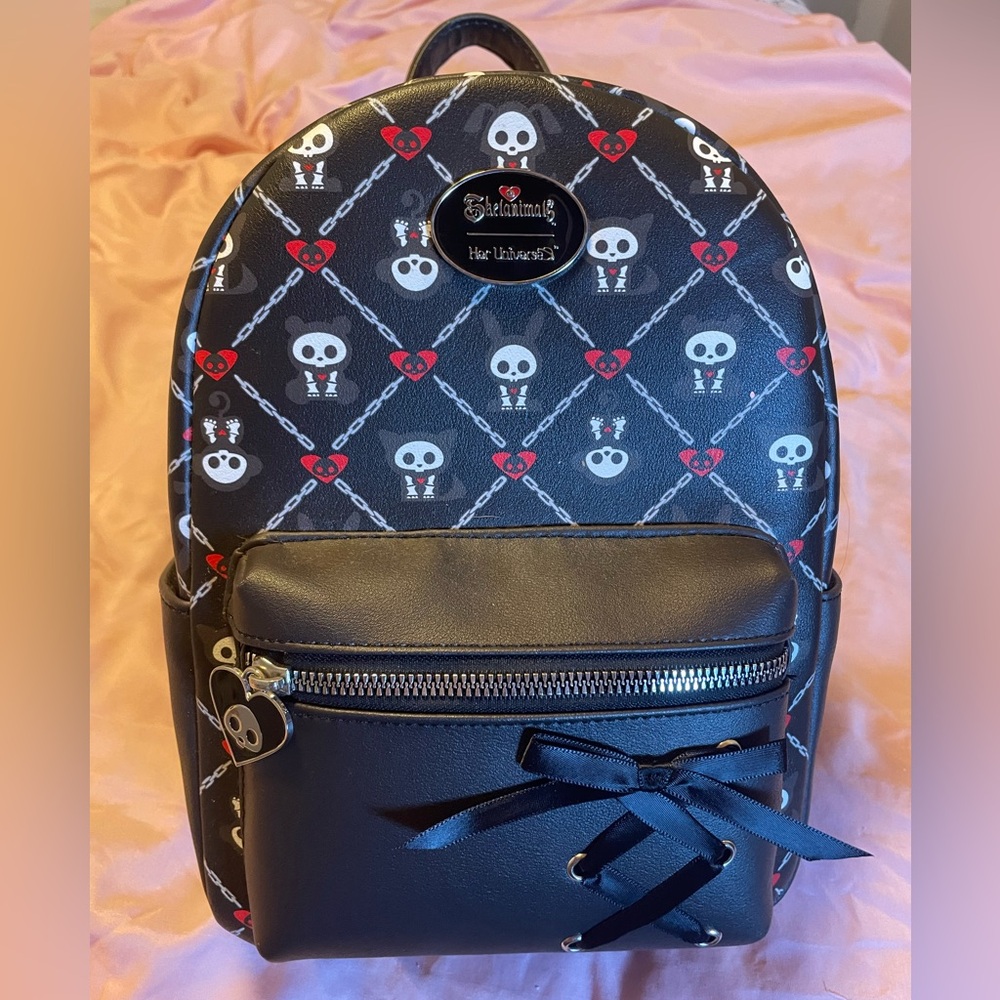 Black Skull Pattern Backpack